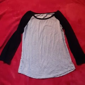American Eagle Striped 3/4 tee shirt
